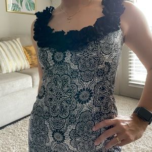 Black and White Midi-Dress